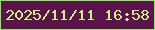 文字の大きさ：2、枠の色：78f453、背景の色：5c134c、文字の色：c4f486 無料ブログパーツのブログ時計
