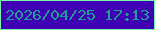 文字の大きさ：2、枠の色：78f4ab、背景の色：3e01b4、文字の色：1f9e97 無料ブログパーツのブログ時計