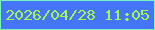 文字の大きさ：4、枠の色：78f4c3、背景の色：4475fa、文字の色：a3f84b 無料ブログパーツのブログ時計