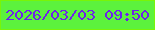 文字の大きさ：5、枠の色：78f508、背景の色：5cf23d、文字の色：6e22ea 無料ブログパーツのブログ時計