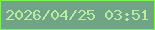 文字の大きさ：4、枠の色：78f651、背景の色：6fa485、文字の色：b9eba7 無料ブログパーツのブログ時計