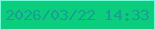 文字の大きさ：2、枠の色：78f6df、背景の色：0ccc7e、文字の色：179f93 無料ブログパーツのブログ時計