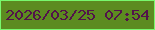 文字の大きさ：3、枠の色：78f86d、背景の色：5c8b20、文字の色：52134a 無料ブログパーツのブログ時計
