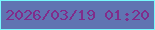 文字の大きさ：5、枠の色：78f9fc、背景の色：6074b2、文字の色：812c8b 無料ブログパーツのブログ時計