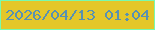 文字の大きさ：4、枠の色：78faae、背景の色：e4c729、文字の色：5891b2 無料ブログパーツのブログ時計