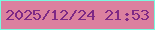 文字の大きさ：1、枠の色：78fae0、背景の色：db809f、文字の色：7f2985 無料ブログパーツのブログ時計