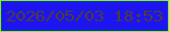 文字の大きさ：4、枠の色：78fd02、背景の色：1c15f0、文字の色：4f3b3d 無料ブログパーツのブログ時計