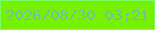 文字の大きさ：1、枠の色：78fd63、背景の色：77f102、文字の色：70bfa6 無料ブログパーツのブログ時計