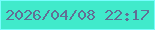 文字の大きさ：3、枠の色：78fdfd、背景の色：40eacb、文字の色：616f95 無料ブログパーツのブログ時計