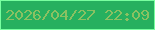 文字の大きさ：2、枠の色：78ffa0、背景の色：26b05f、文字の色：8ac162 無料ブログパーツのブログ時計