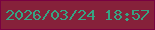 文字の大きさ：2、枠の色：790141、背景の色：86213a、文字の色：36a483 無料ブログパーツのブログ時計