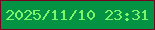 文字の大きさ：5、枠の色：790223、背景の色：039342、文字の色：7df56a 無料ブログパーツのブログ時計