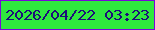 文字の大きさ：3、枠の色：7907da、背景の色：2fe93e、文字の色：1c0f79 無料ブログパーツのブログ時計