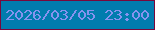 文字の大きさ：3、枠の色：79083b、背景の色：017cae、文字の色：8693ef 無料ブログパーツのブログ時計