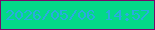 文字の大きさ：2、枠の色：79086a、背景の色：03d988、文字の色：2aabdf 無料ブログパーツのブログ時計