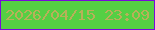 文字の大きさ：2、枠の色：790adb、背景の色：55cf44、文字の色：b8b059 無料ブログパーツのブログ時計