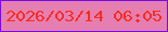 文字の大きさ：1、枠の色：790bde、背景の色：e57fb2、文字の色：fb2c1e 無料ブログパーツのブログ時計