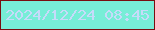 文字の大きさ：4、枠の色：790d10、背景の色：77edd7、文字の色：c6dbfa 無料ブログパーツのブログ時計