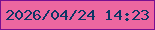 文字の大きさ：1、枠の色：790f90、背景の色：ed67a0、文字の色：0e3666 無料ブログパーツのブログ時計