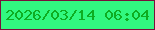 文字の大きさ：5、枠の色：79103b、背景の色：31f880、文字の色：0ead21 無料ブログパーツのブログ時計