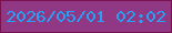 文字の大きさ：4、枠の色：79114f、背景の色：903884、文字の色：26a1f5 無料ブログパーツのブログ時計
