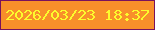 文字の大きさ：4、枠の色：79115d、背景の色：f88f2a、文字の色：fcfb2d 無料ブログパーツのブログ時計