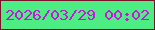 文字の大きさ：1、枠の色：79132a、背景の色：4ced82、文字の色：c916d8 無料ブログパーツのブログ時計