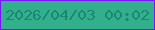 文字の大きさ：1、枠の色：7913fa、背景の色：31b08b、文字の色：1d8575 無料ブログパーツのブログ時計