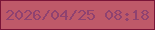 文字の大きさ：5、枠の色：791438、背景の色：be5969、文字の色：904270 無料ブログパーツのブログ時計