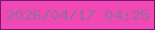 文字の大きさ：4、枠の色：791470、背景の色：f049b6、文字の色：956d98 無料ブログパーツのブログ時計