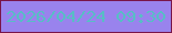 文字の大きさ：5、枠の色：791549、背景の色：9983ed、文字の色：57bec5 無料ブログパーツのブログ時計