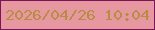 文字の大きさ：3、枠の色：791559、背景の色：e7979f、文字の色：b68d42 無料ブログパーツのブログ時計