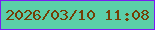 文字の大きさ：4、枠の色：791bf3、背景の色：5bcea8、文字の色：743f05 無料ブログパーツのブログ時計