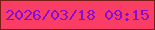 文字の大きさ：1、枠の色：791d16、背景の色：f93d65、文字の色：860dd8 無料ブログパーツのブログ時計