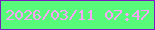 文字の大きさ：5、枠の色：791dbe、背景の色：57fa79、文字の色：fca4fc 無料ブログパーツのブログ時計