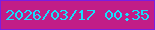 文字の大きさ：4、枠の色：791ee2、背景の色：c11d87、文字の色：15e0fc 無料ブログパーツのブログ時計