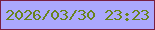 文字の大きさ：1、枠の色：791f41、背景の色：aba8fd、文字の色：69831c 無料ブログパーツのブログ時計