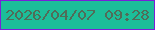 文字の大きさ：3、枠の色：791fd8、背景の色：1cbe99、文字の色：506c58 無料ブログパーツのブログ時計