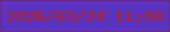 文字の大きさ：3、枠の色：79246f、背景の色：5933c1、文字の色：bc1d0f 無料ブログパーツのブログ時計