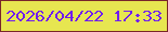 文字の大きさ：5、枠の色：79262b、背景の色：e7e650、文字の色：711def 無料ブログパーツのブログ時計