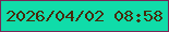 文字の大きさ：4、枠の色：792656、背景の色：10dca9、文字の色：472a09 無料ブログパーツのブログ時計