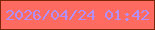 文字の大きさ：5、枠の色：792708、背景の色：ff6a61、文字の色：b48ff8 無料ブログパーツのブログ時計