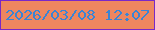 文字の大きさ：4、枠の色：7928c7、背景の色：ee865f、文字の色：3a84d5 無料ブログパーツのブログ時計
