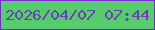 文字の大きさ：1、枠の色：7929cb、背景の色：55cd6c、文字の色：6b40b3 無料ブログパーツのブログ時計