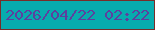 文字の大きさ：3、枠の色：792d28、背景の色：07acae、文字の色：5d419e 無料ブログパーツのブログ時計