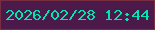 文字の大きさ：2、枠の色：792d40、背景の色：4c194b、文字の色：01e5b2 無料ブログパーツのブログ時計