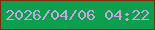 文字の大きさ：3、枠の色：792e0c、背景の色：0d9f4d、文字の色：bfaada 無料ブログパーツのブログ時計