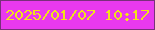 文字の大きさ：4、枠の色：792f7a、背景の色：e939ee、文字の色：f1e31b 無料ブログパーツのブログ時計