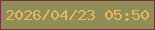 文字の大きさ：5、枠の色：793143、背景の色：908d57、文字の色：e8b861 無料ブログパーツのブログ時計