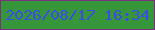 文字の大きさ：5、枠の色：79317e、背景の色：35973a、文字の色：3b4be8 無料ブログパーツのブログ時計